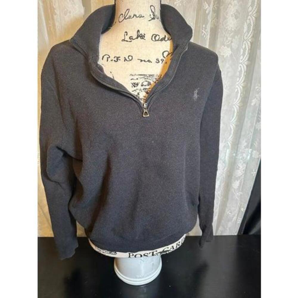 Polo Ralph Lauren Men's 1/4 Zip Pullover Sweater – Black, Size Large